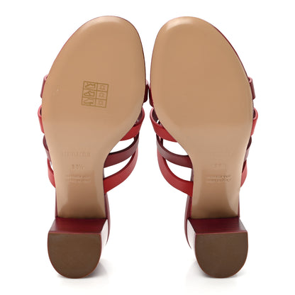 Hermes Calfskin Amica Sandals 36.5 Rouge Grenat Orange Solaire 5 of 7