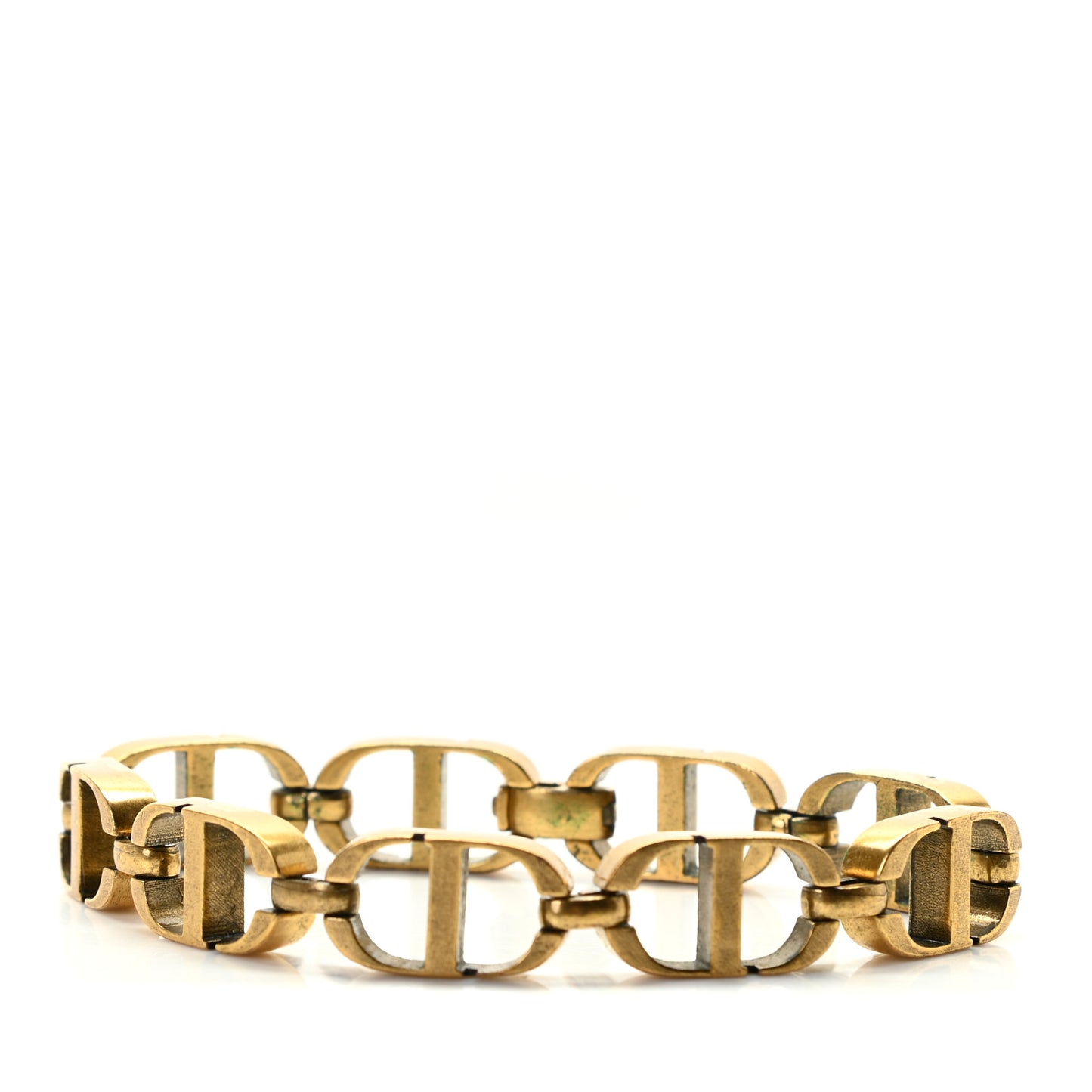 Metal CD Chain Bracelet Gold