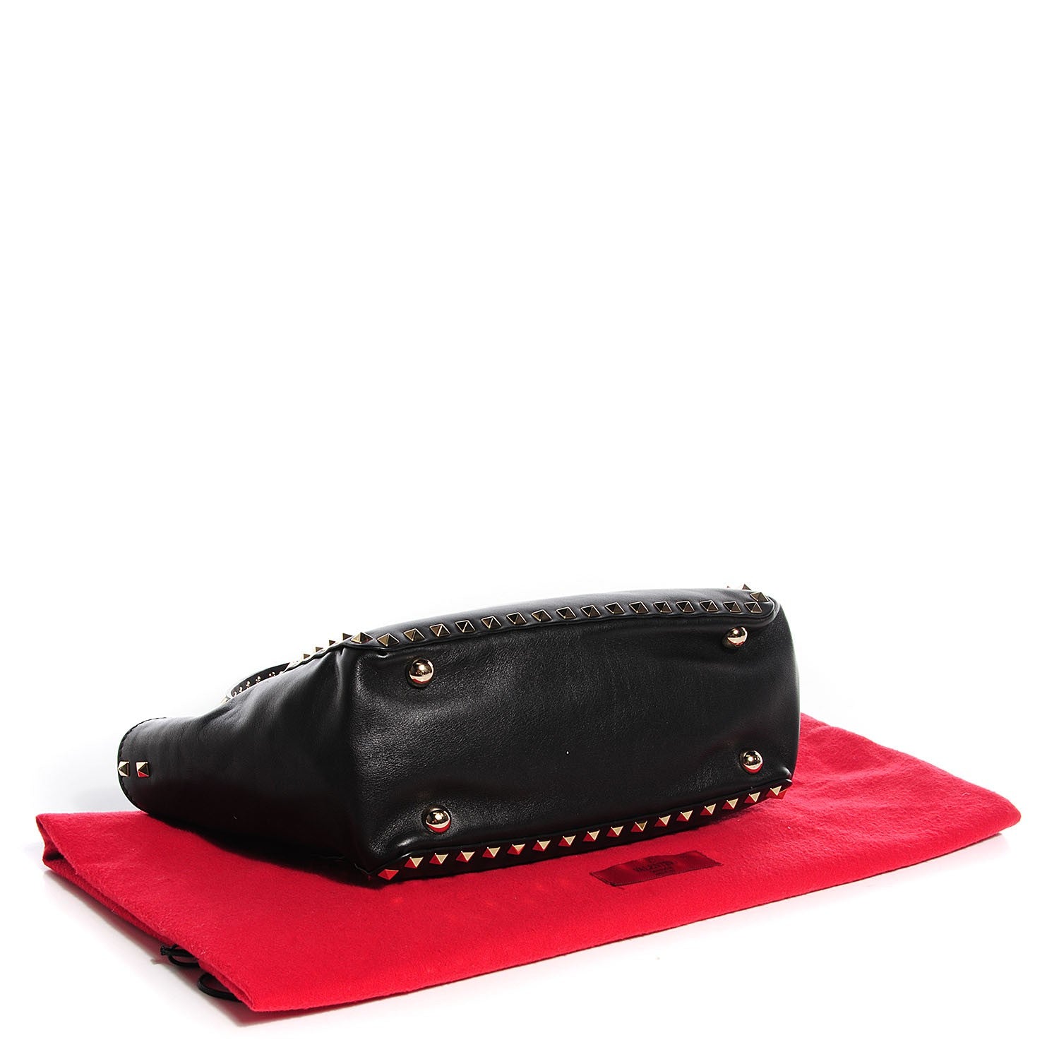 Valentino Garavani Vitello Small Rockstud Tote Black 4 of 7