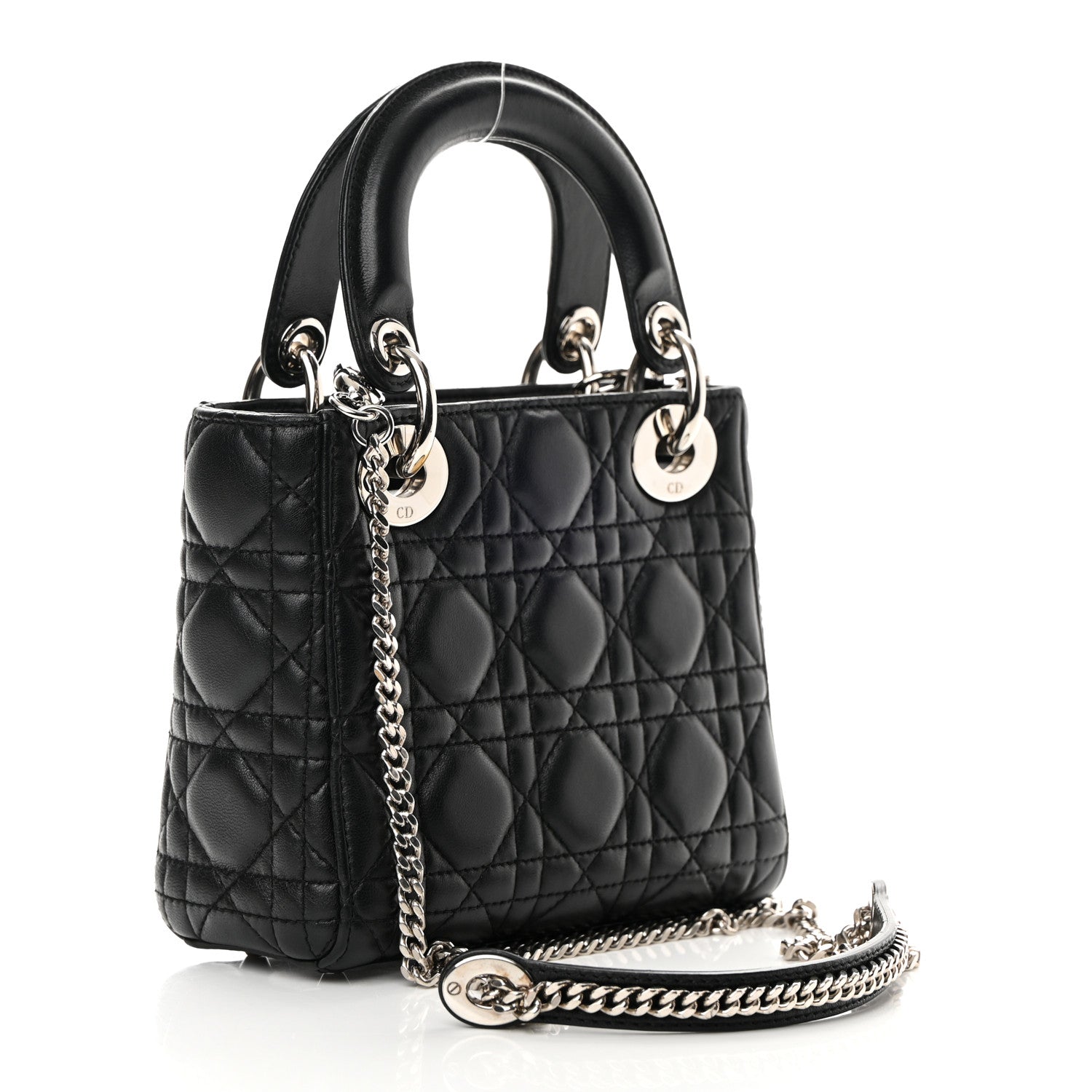 Christian Dior Lambskin Cannage Mini Lady Dior Black 3 of 15