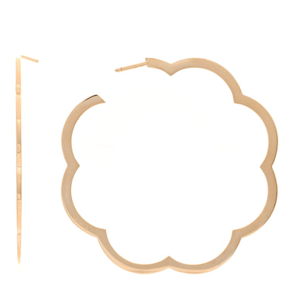 Chanel 18K Yellow Gold Large Profil de Camelia Hoop Earrings 1 of 4