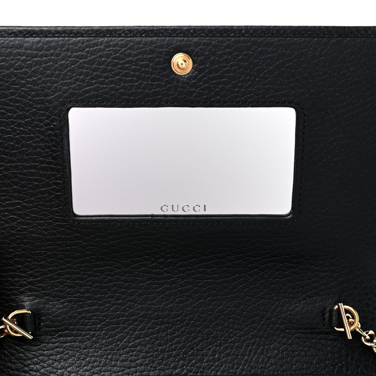 Calfskin Mini GG Marmont Chain Wallet Black