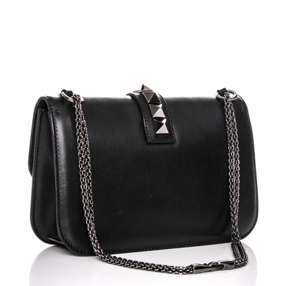 Valentino Garavani Vitello Medium Glam Lock Rockstud Flap Black 3 of 8