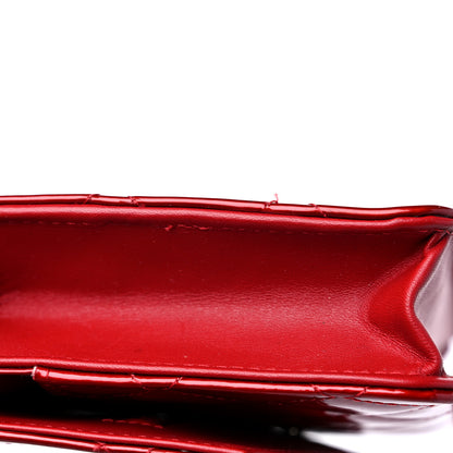 Chanel Patent Quilted Brilliant Wallet On Chain WOC Red 17 of 18