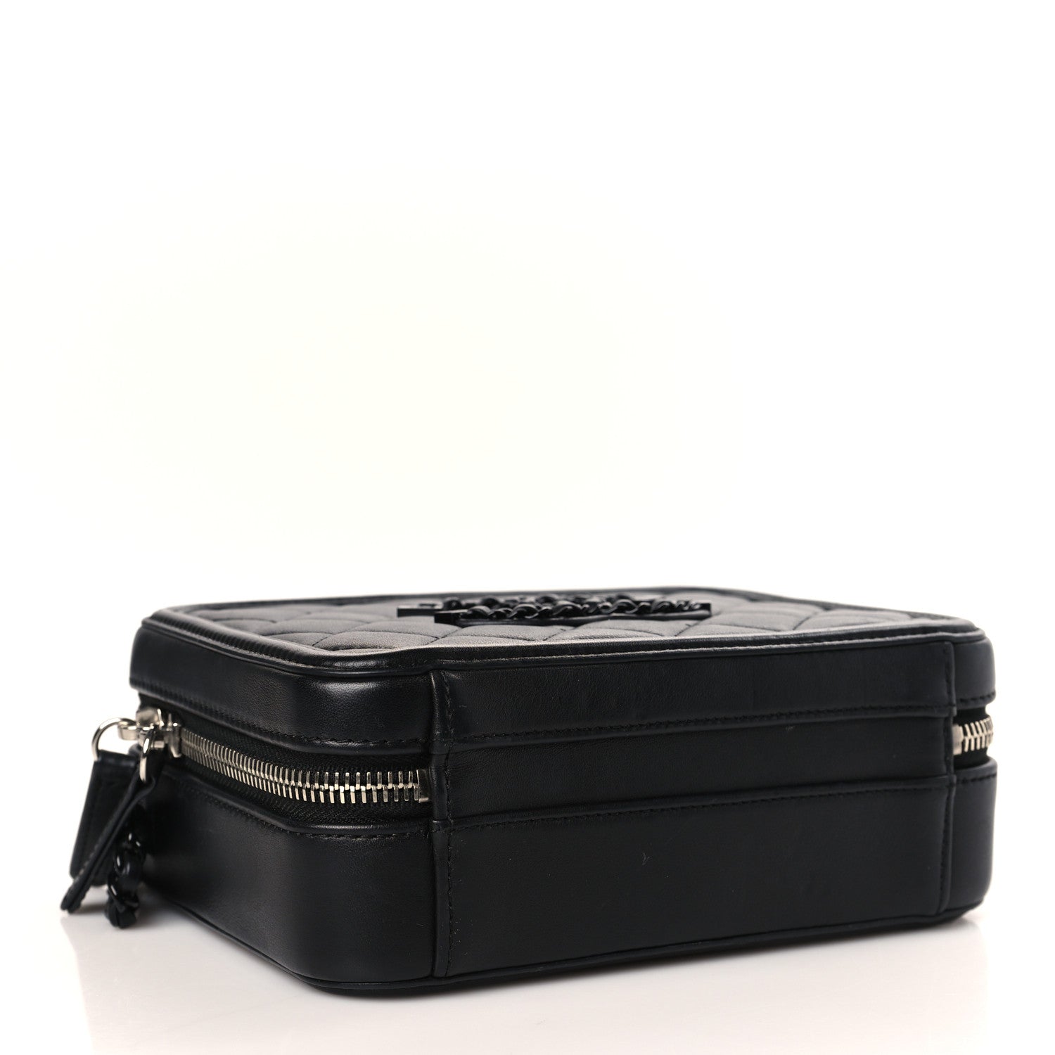 Chanel Lambskin Quilted Small CC Filigree Vanity Case Black 4 of 9