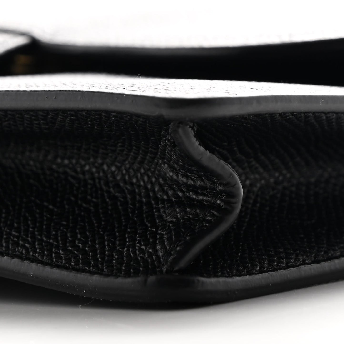 Grained Calfskin Saddle Pouch Bag Black