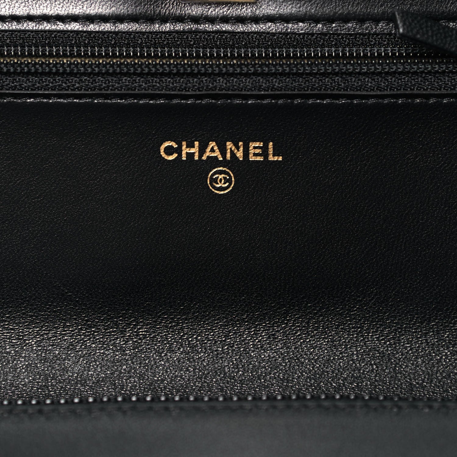 Chanel Lambskin Quilted CC Pearl Crush Wallet on Chain WOC Black 6 of 9
