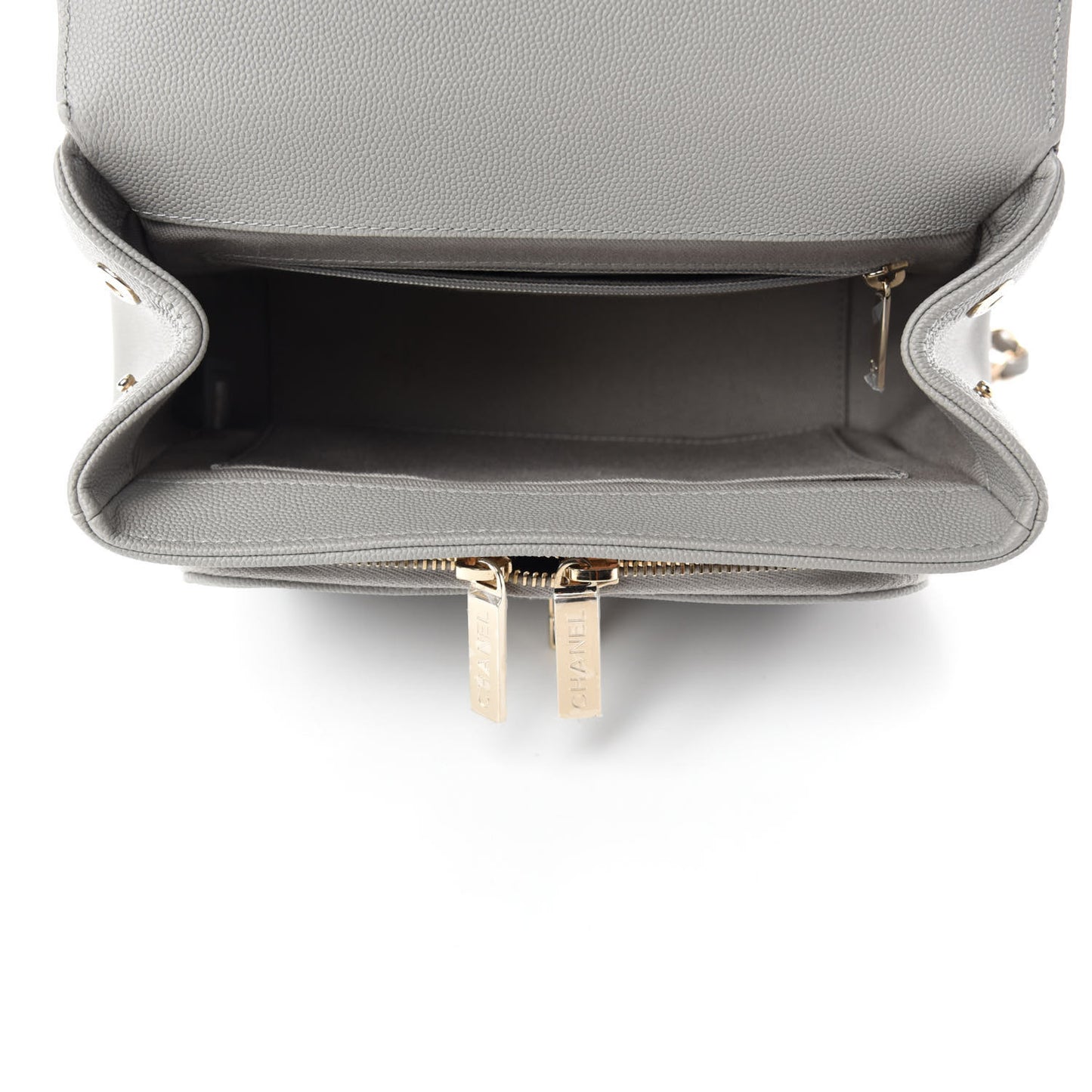 Caviar Quilted Small Business Affinity Flap Grey