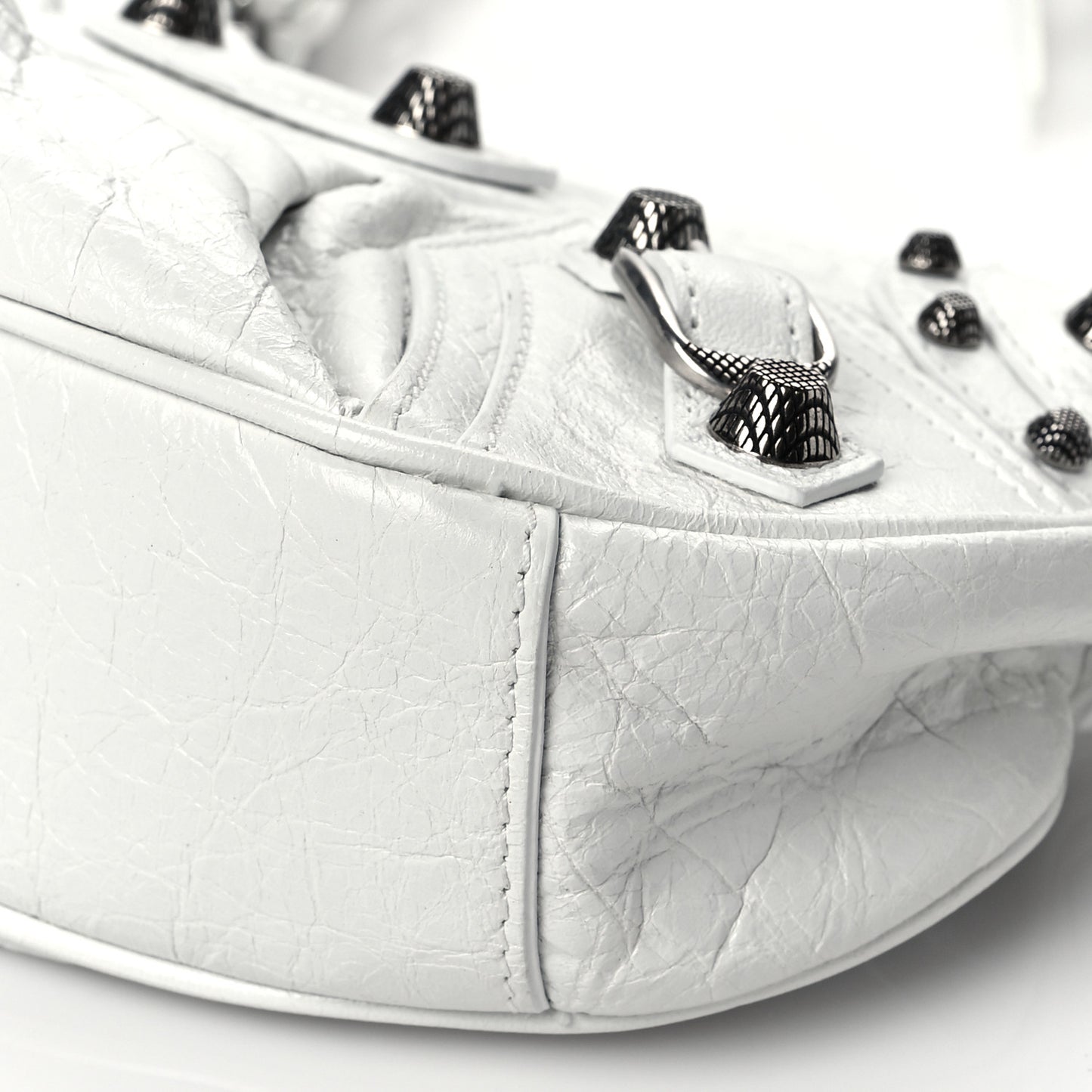 Agneau Arena Le Cagole Shoulder Bag XS Optic White