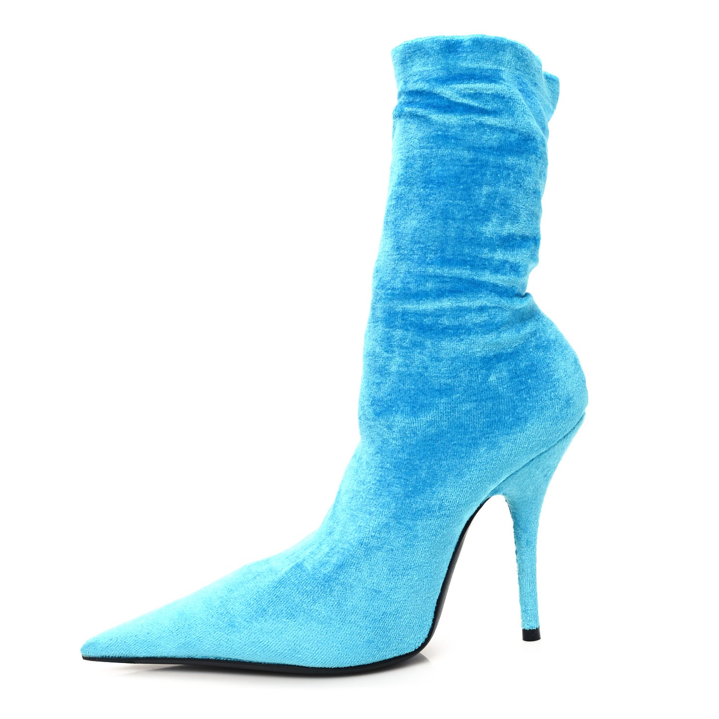 Velvet Spandex Extreme Pointed Toe Knife Ankle Boots 37 Azure