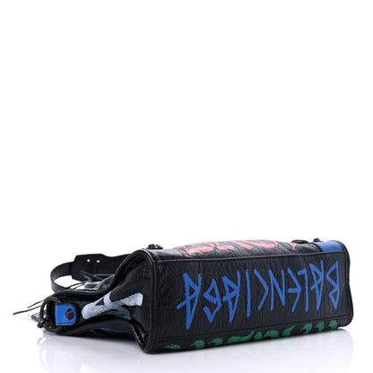 Balenciaga Agneau Graffiti All Over Classic Hardware S City Black Vert Rouge 4 of 11