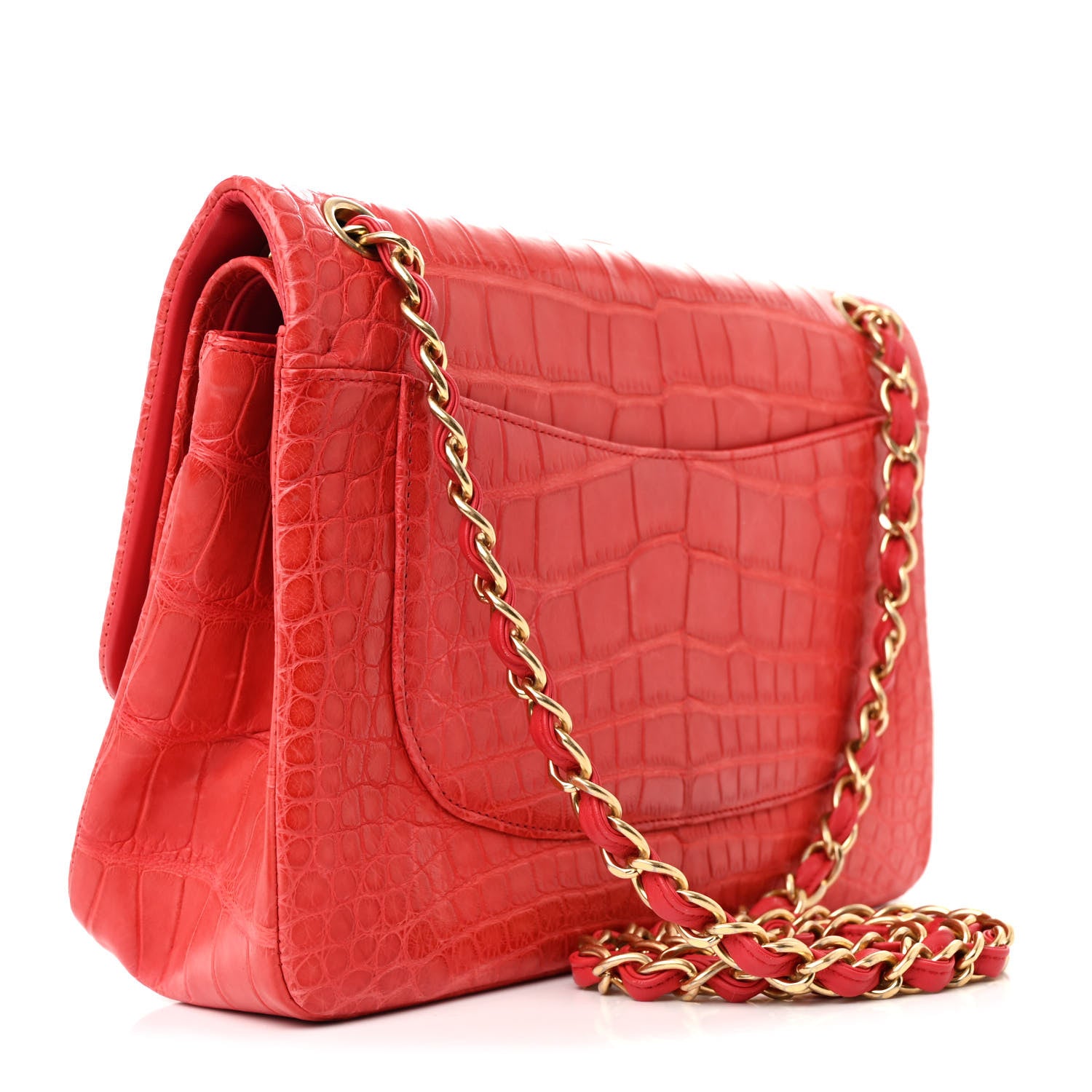 Chanel Alligator Jumbo Double Flap Red 3 of 14