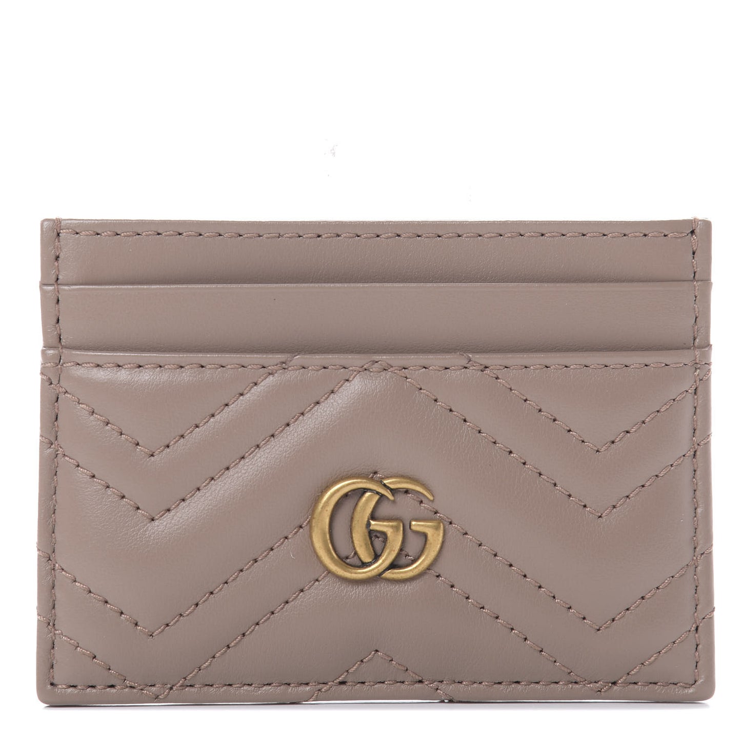 Calfskin Matelasse GG Marmont Card Holder Porcelain Rose