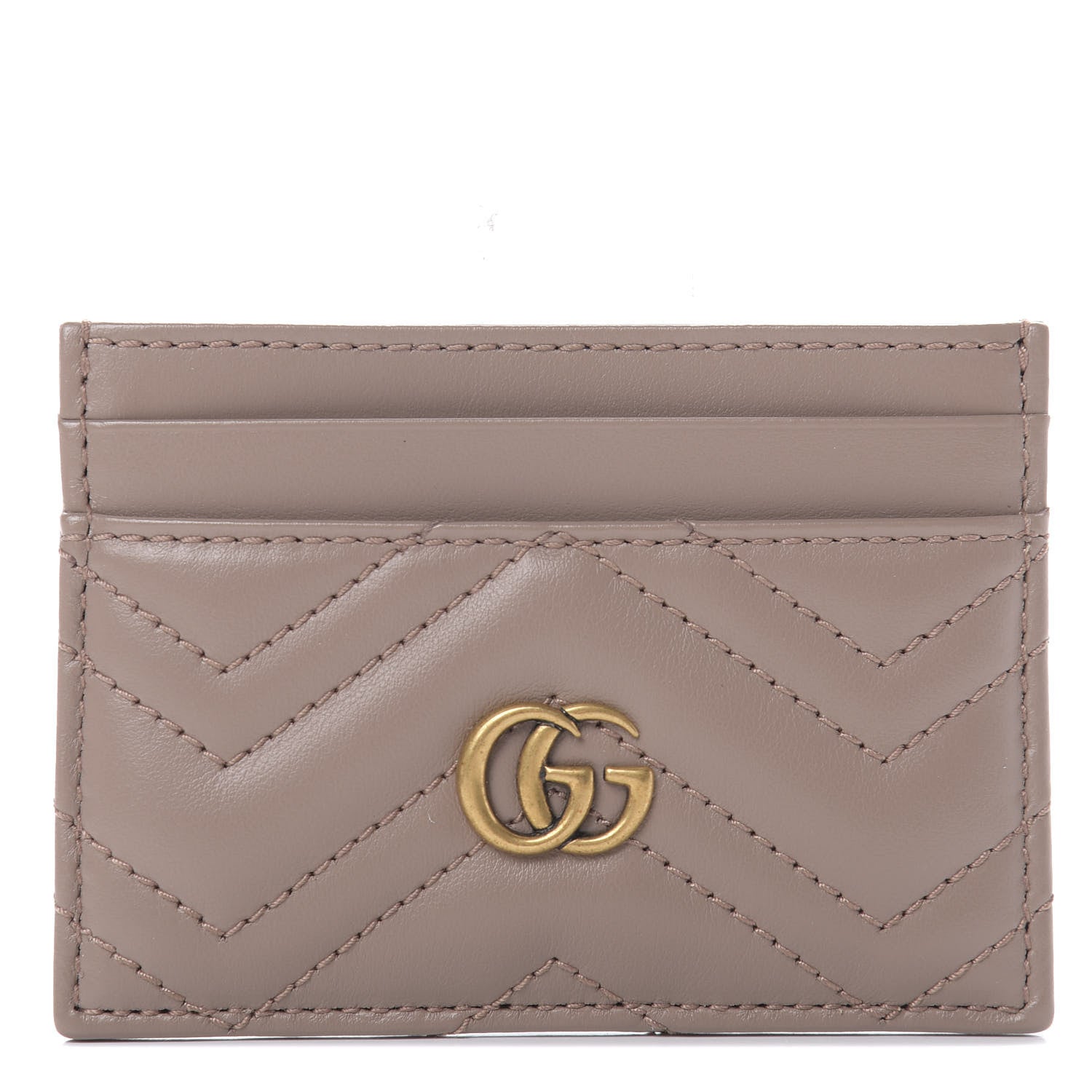 Gucci Calfskin Matelasse GG Marmont Card Holder Porcelain Rose 1 of 7