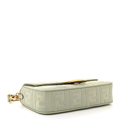 Fendi Canvas Vitello King FF Embroidered Baguette Green Tea 4 of 11