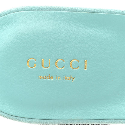 Gucci Kid Scamosciato Interlocking G Cut Out Slide Sandals 38.5 Banana 7 of 13