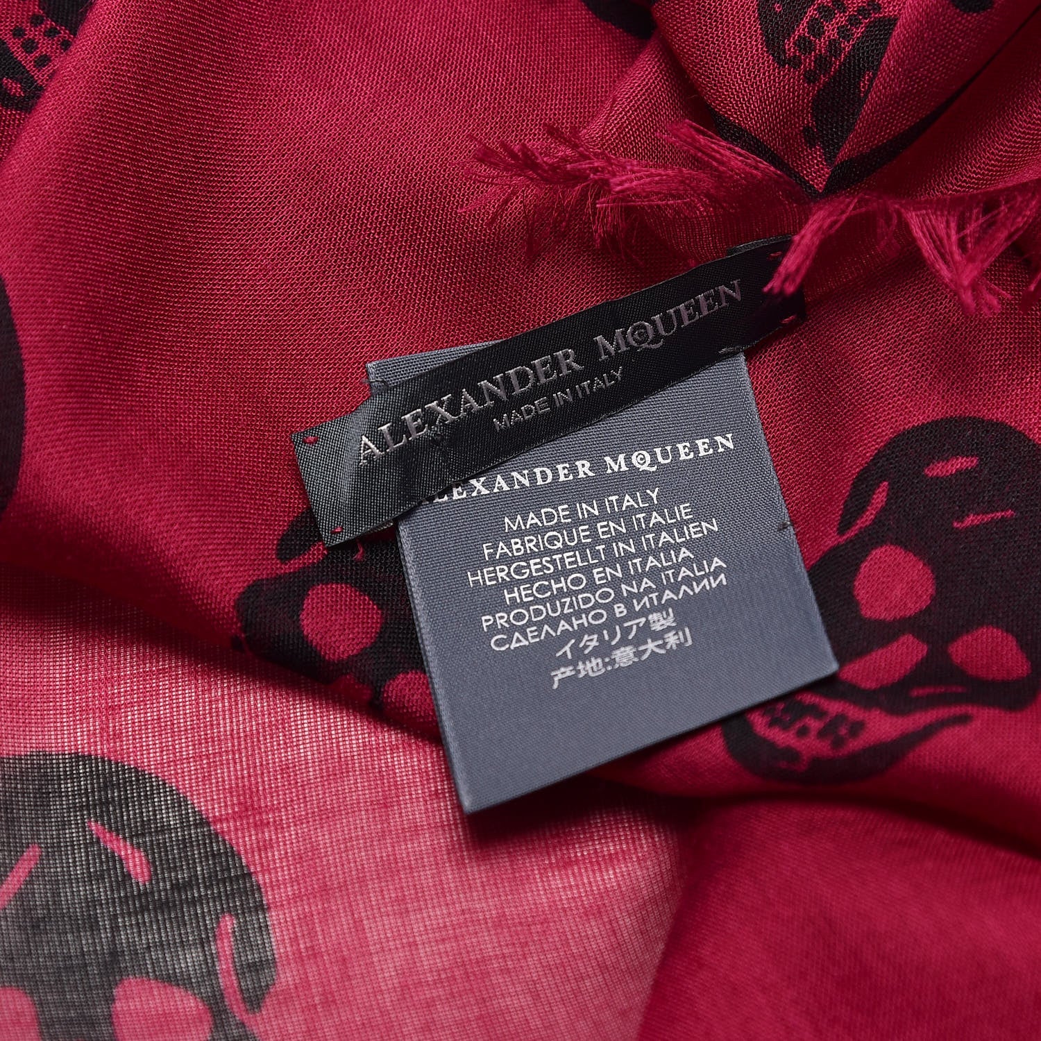 Alexander McQueen Silk Chiffon Skull Scarf Purple Black 3 of 4
