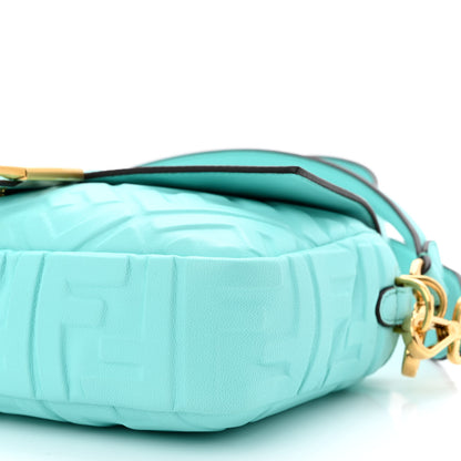 Fendi Nappa FF 1974 Embossed Baguette Spring Turquoise 9 of 10