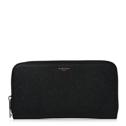 Givenchy Grained Calfskin Zip Around Wallet Black 1 of 12