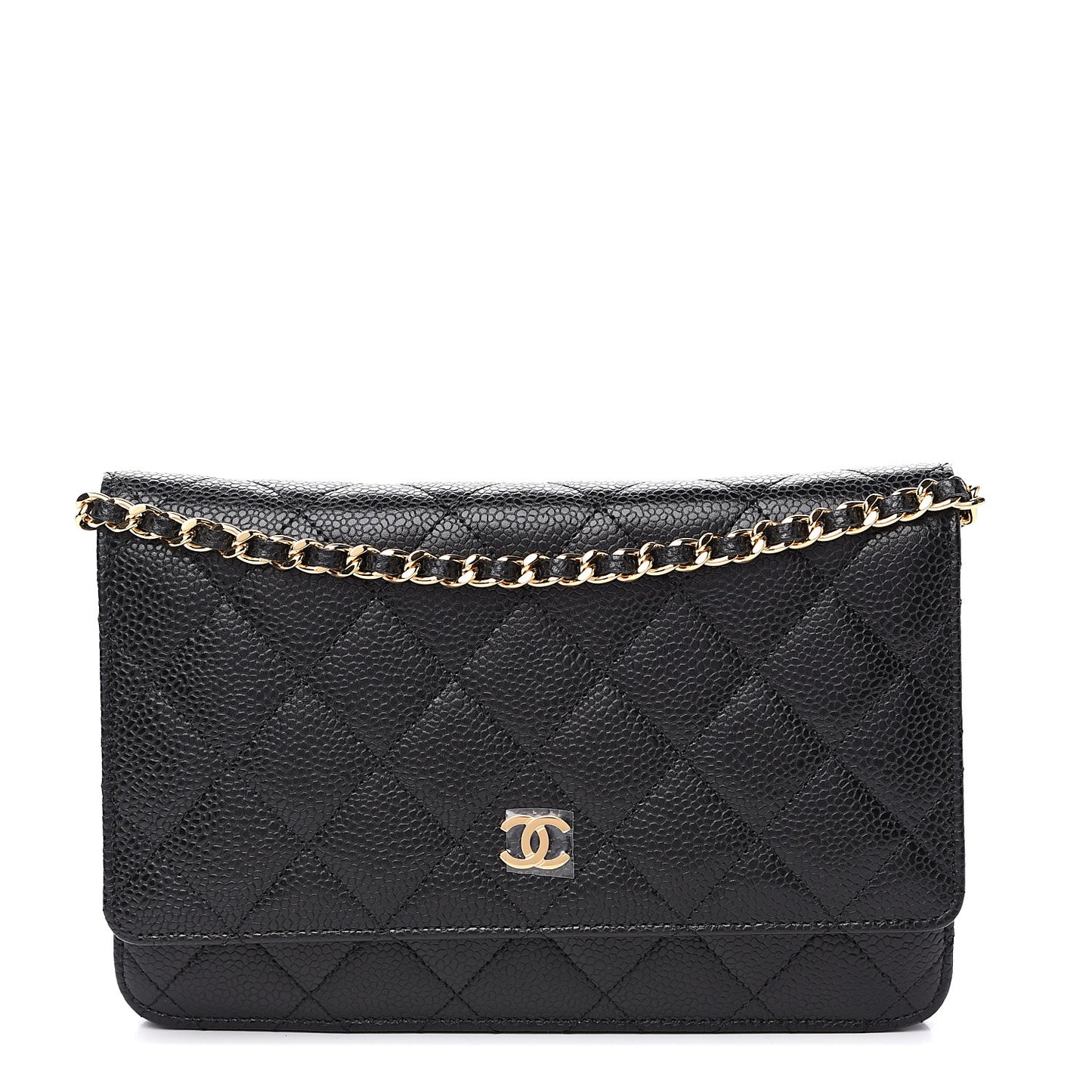 Caviar Quilted Wallet On Chain WOC Black