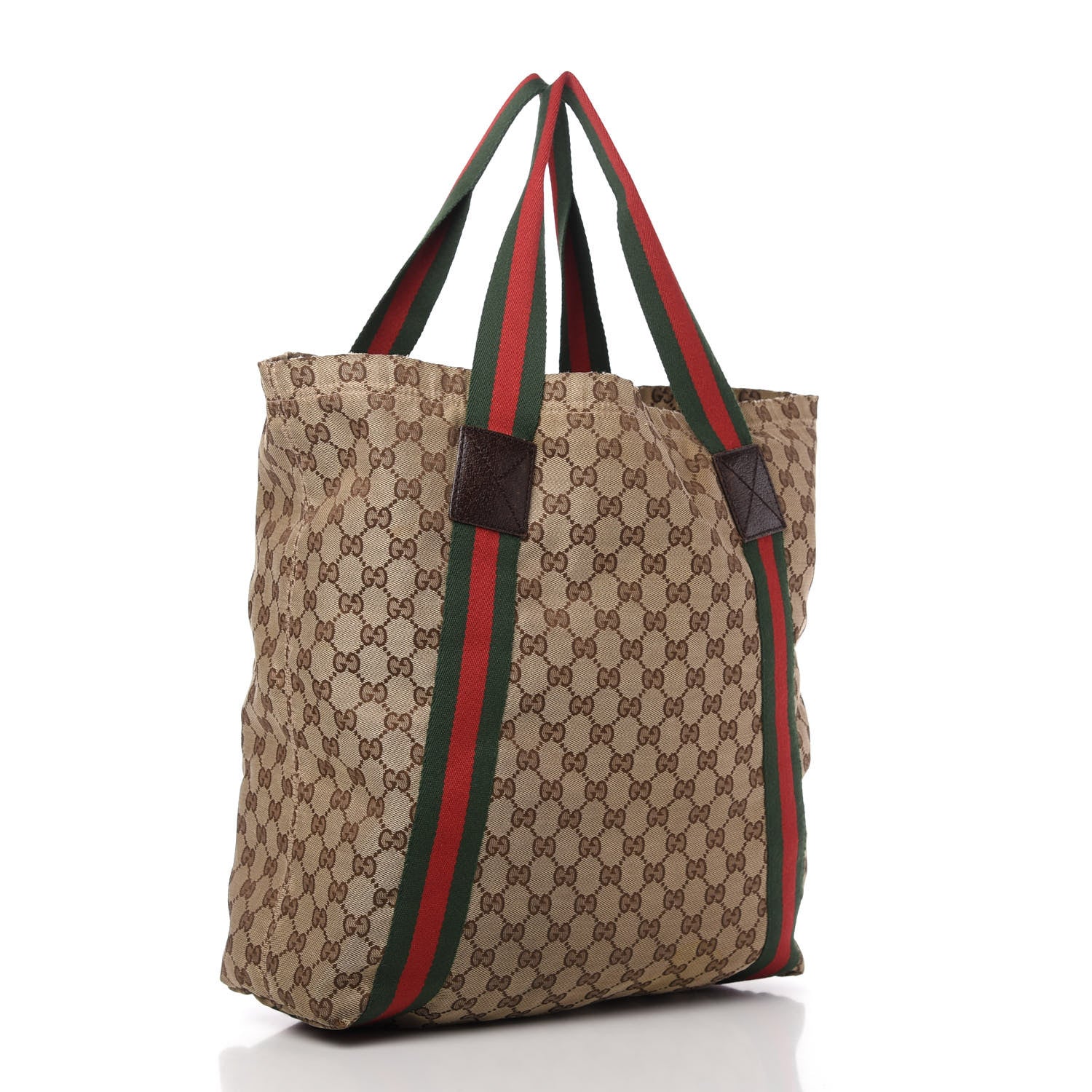 Gucci GG Monogram Medium Web Handle Vertical Tote Dark Brown 3 of 10