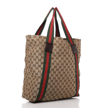 Gucci GG Monogram Medium Web Handle Vertical Tote Dark Brown 3 of 10