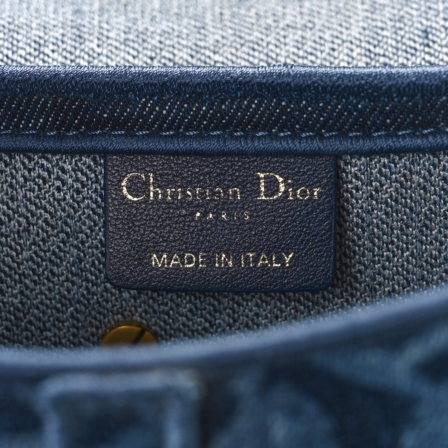 Christian Dior Denim Flowers Embroidered Saddle Bag Blue 6 of 9