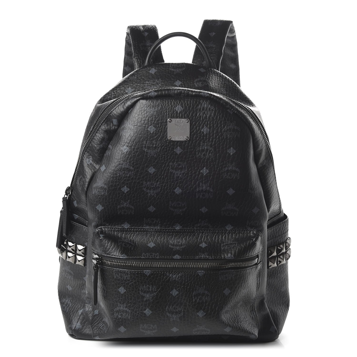 MCM Visetos Medium Side Studs Stark Backpack Black 1 of 8