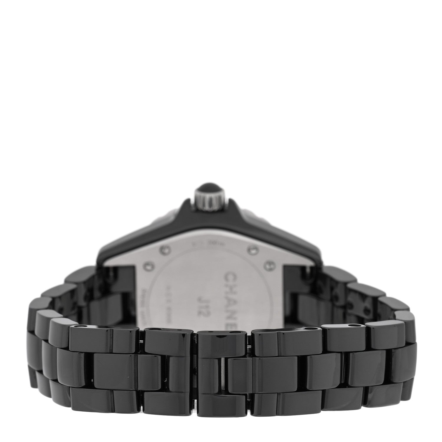 Chanel Stainless Steel Ceramic Diamond 33mm J12 Quartz Watch Black 3 of 5