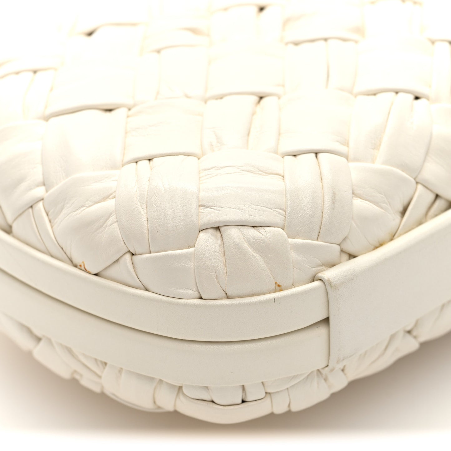 Foulard Intrecciato Minaudiere Knot Clutch Bone