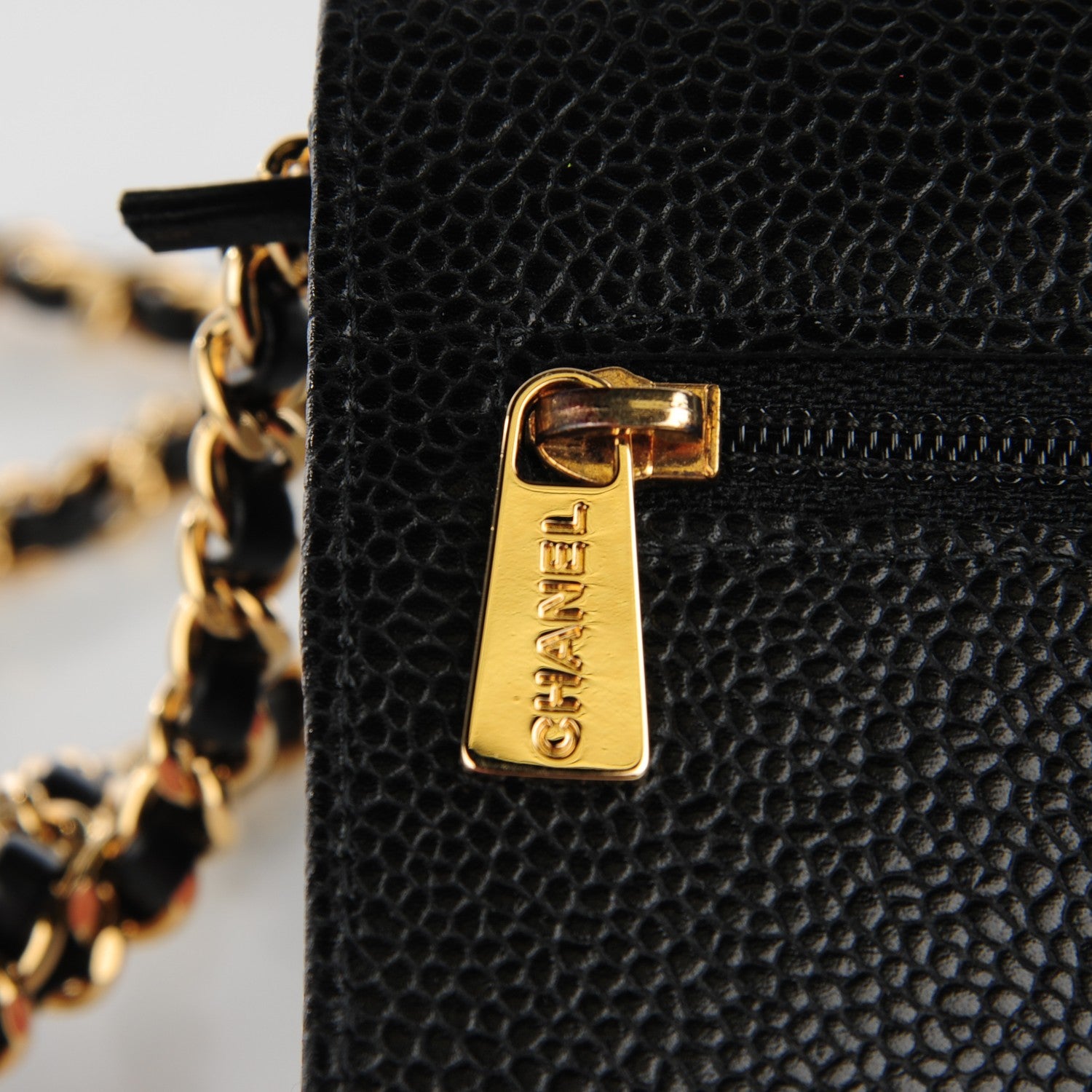 Chanel Caviar Timeless CC Wallet On Chain WOC Black 7 of 10