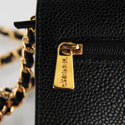 Chanel Caviar Timeless CC Wallet On Chain WOC Black 7 of 10