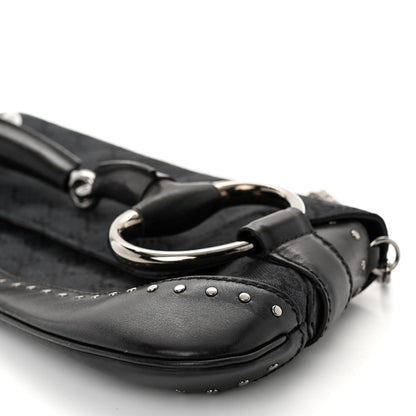 Gucci Monogram Studded Horsebit Clutch Black 10 of 10