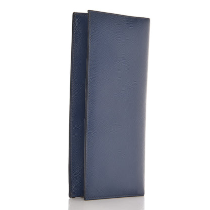 Prada Saffiano Long Wallet Bluette Caramel 3 of 9