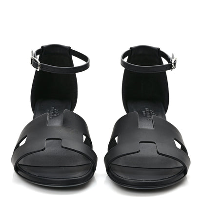 Hermes Calfskin Encens 50 Sandals 37 Black 2 of 8