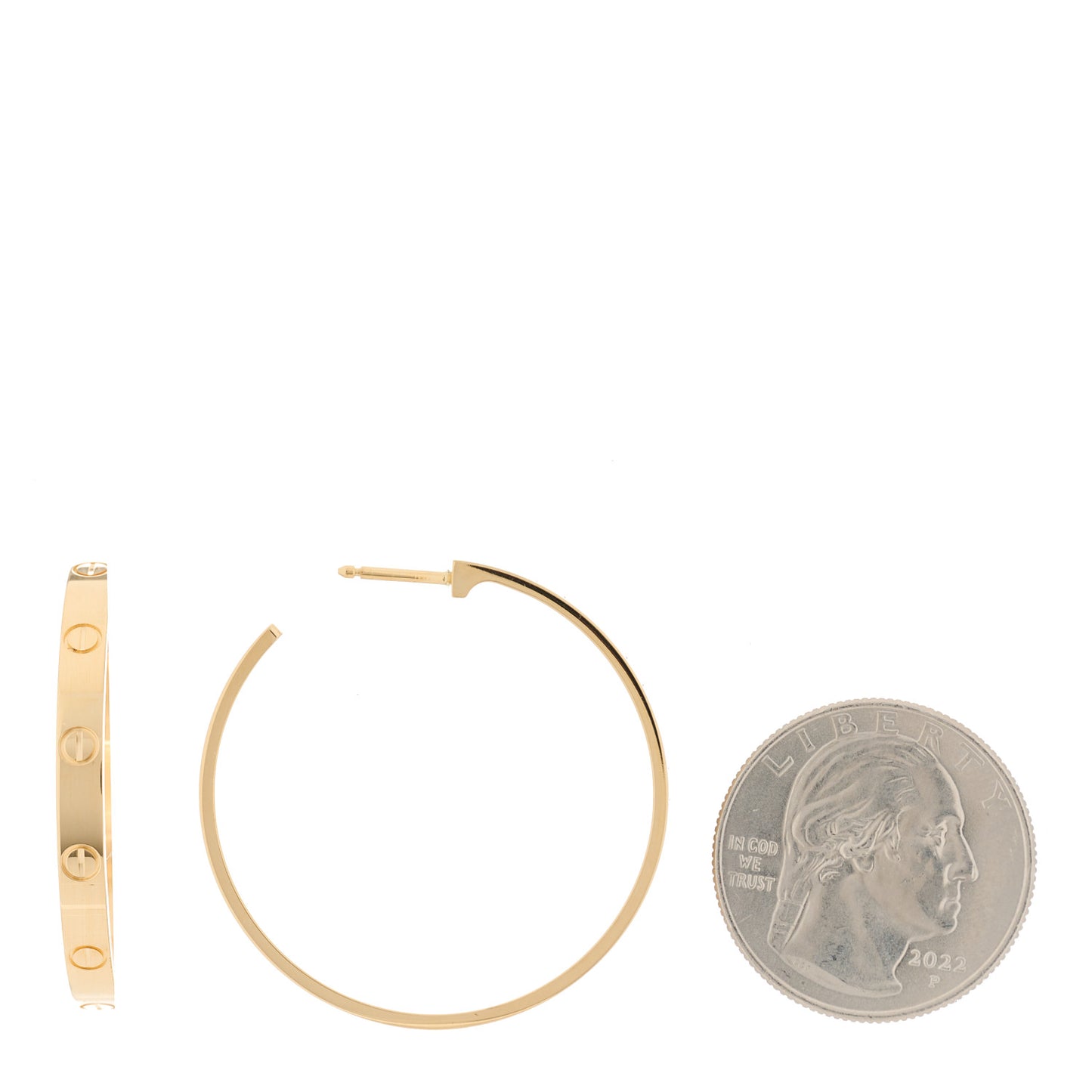 18K Yellow Gold Large LOVE Hoop Earrings