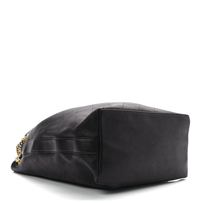 Chanel Lambskin Stitched Drawstring Bucket Bag Black 3 of 9