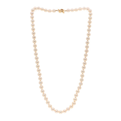 Tiffany 18K Yellow Gold 6-6.5mm Pearl Signature Necklace 3 of 4