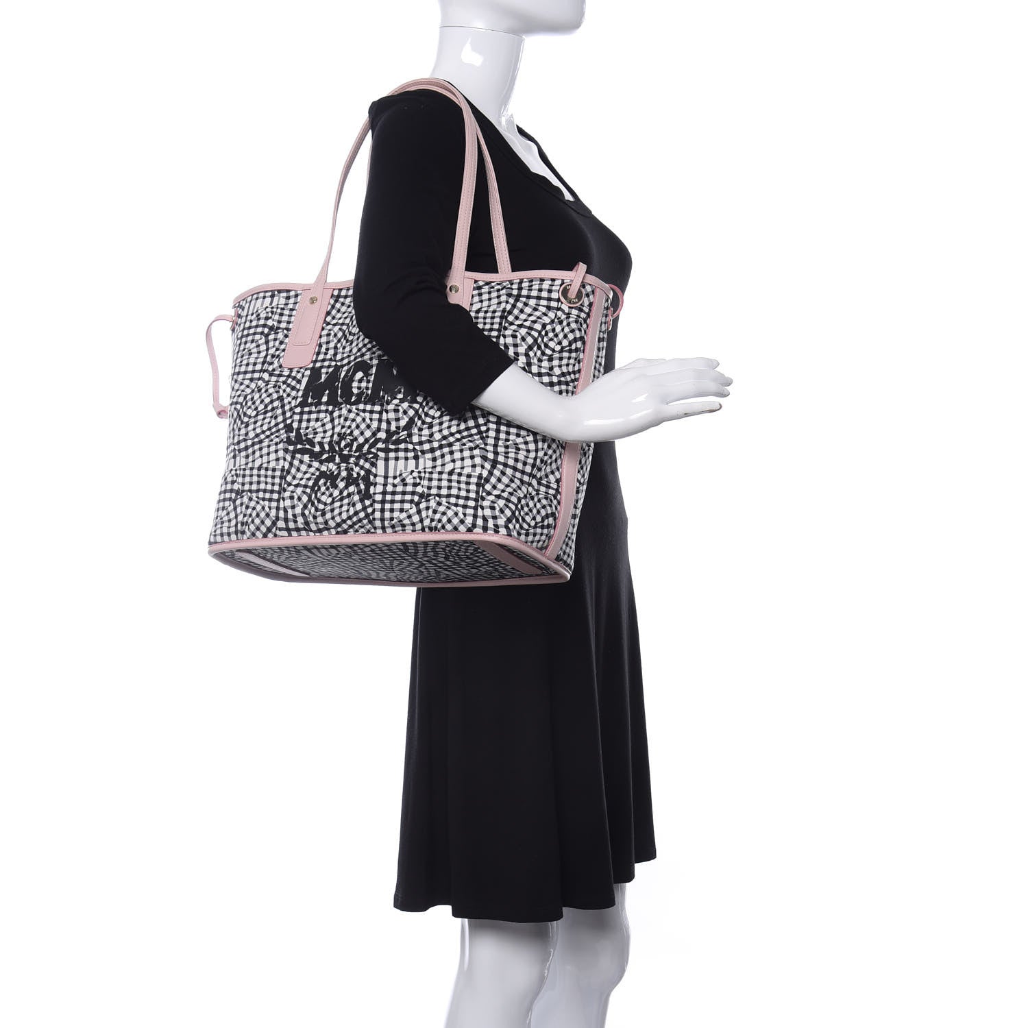 MCM Visetos Medium Liz Reversible Shopper Tote Powder Pink 2 of 16