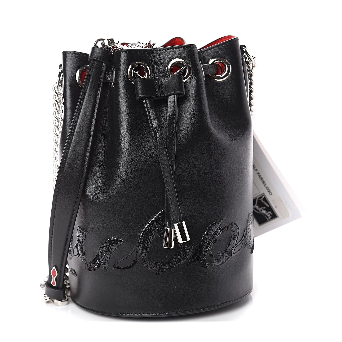 Calfskin Marie Jane Bucket Black