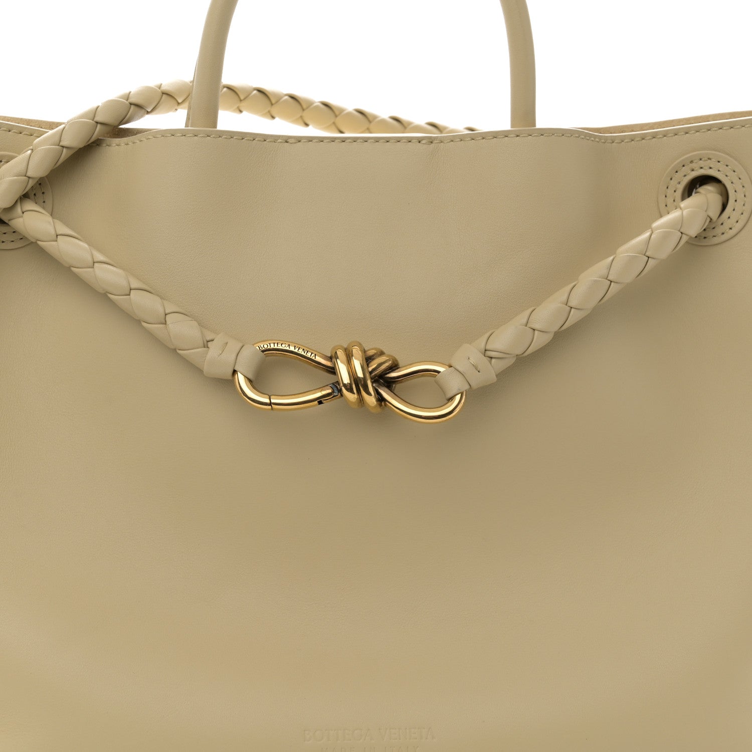 Bottega Veneta Silky Calfskin Medium Andiamo Shoulder Bag Light Butterscotch 8 of 10