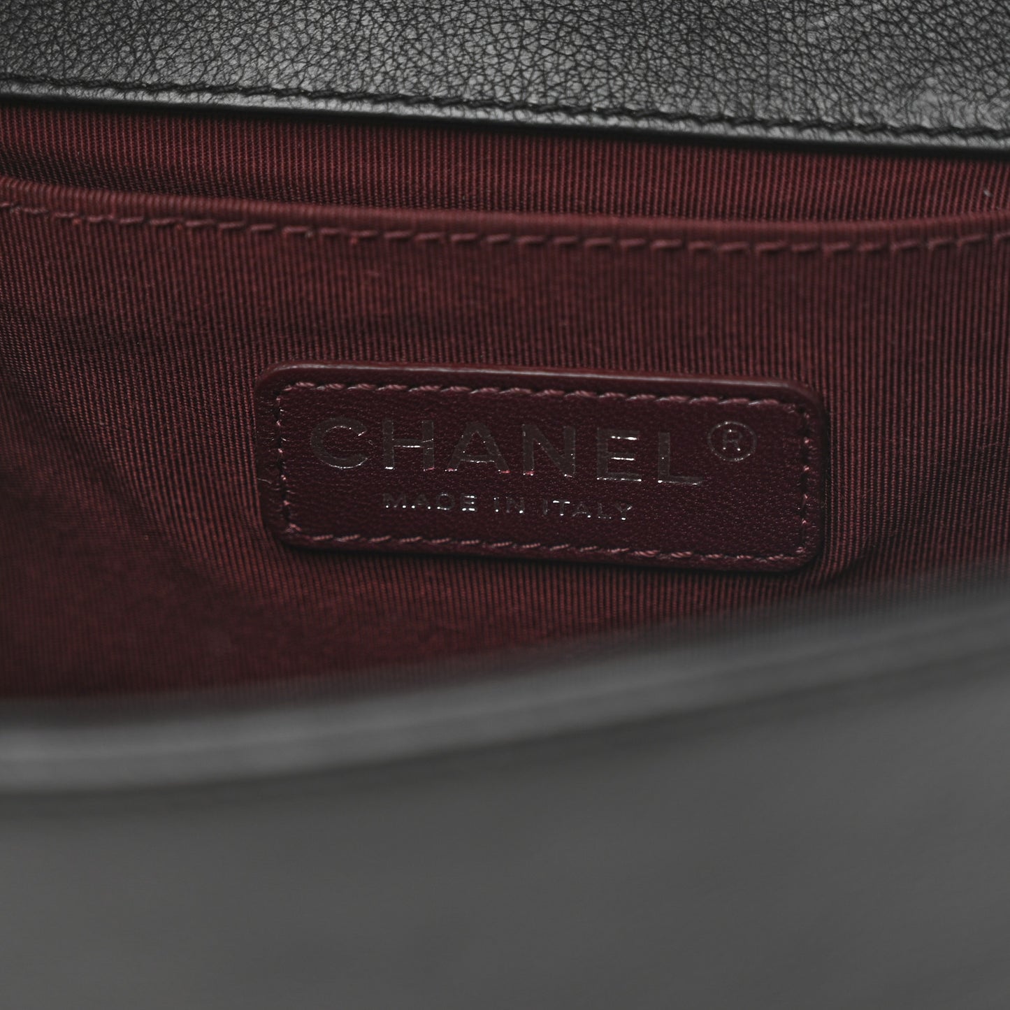 Calfskin Double Stitch Medium Boy Flap Black