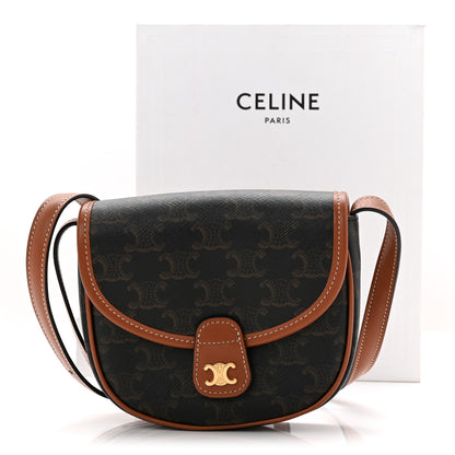 Celine Canvas Calfskin Triomphe Mini Besace Tan 11 of 11
