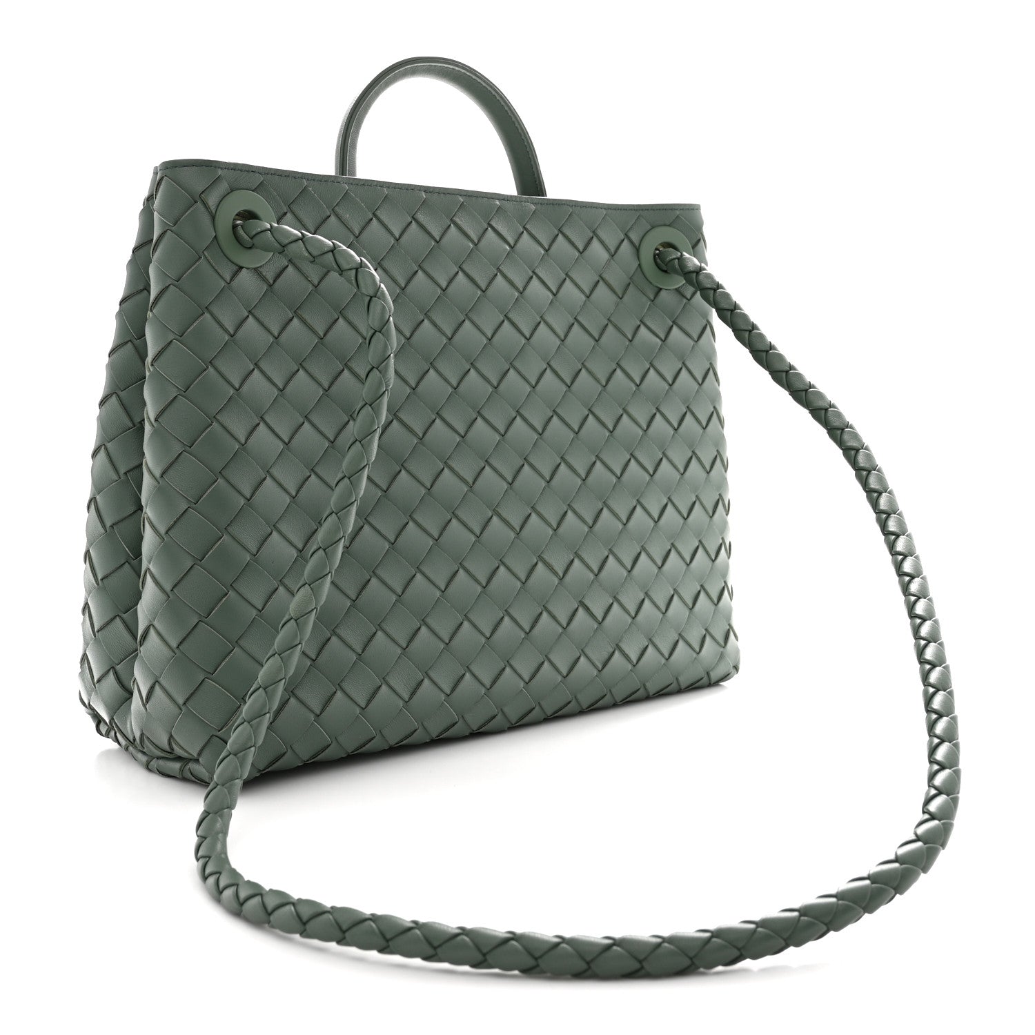 Bottega Veneta Nappa Intrecciato Medium Andiamo Shoulder Bag Aloe 3 of 10
