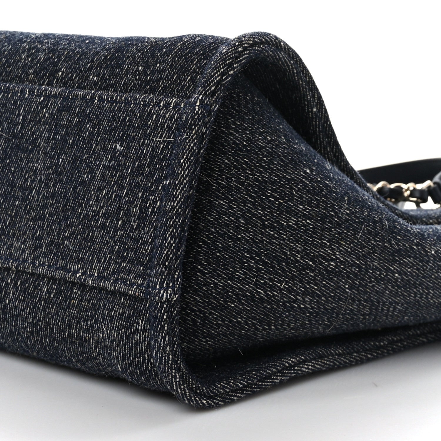 Chanel Denim Small Deauville Tote Dark Blue White 10 of 10