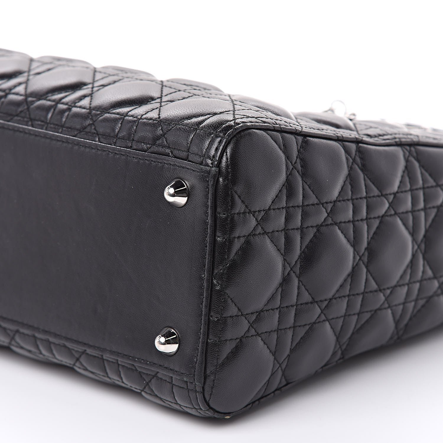 Christian Dior Lambskin Cannage Large Lady Dior Black 9 of 17
