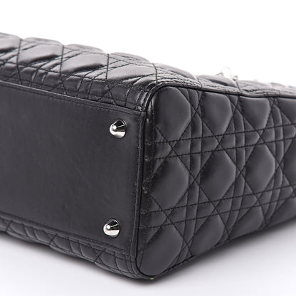 Christian Dior Lambskin Cannage Large Lady Dior Black 9 of 17