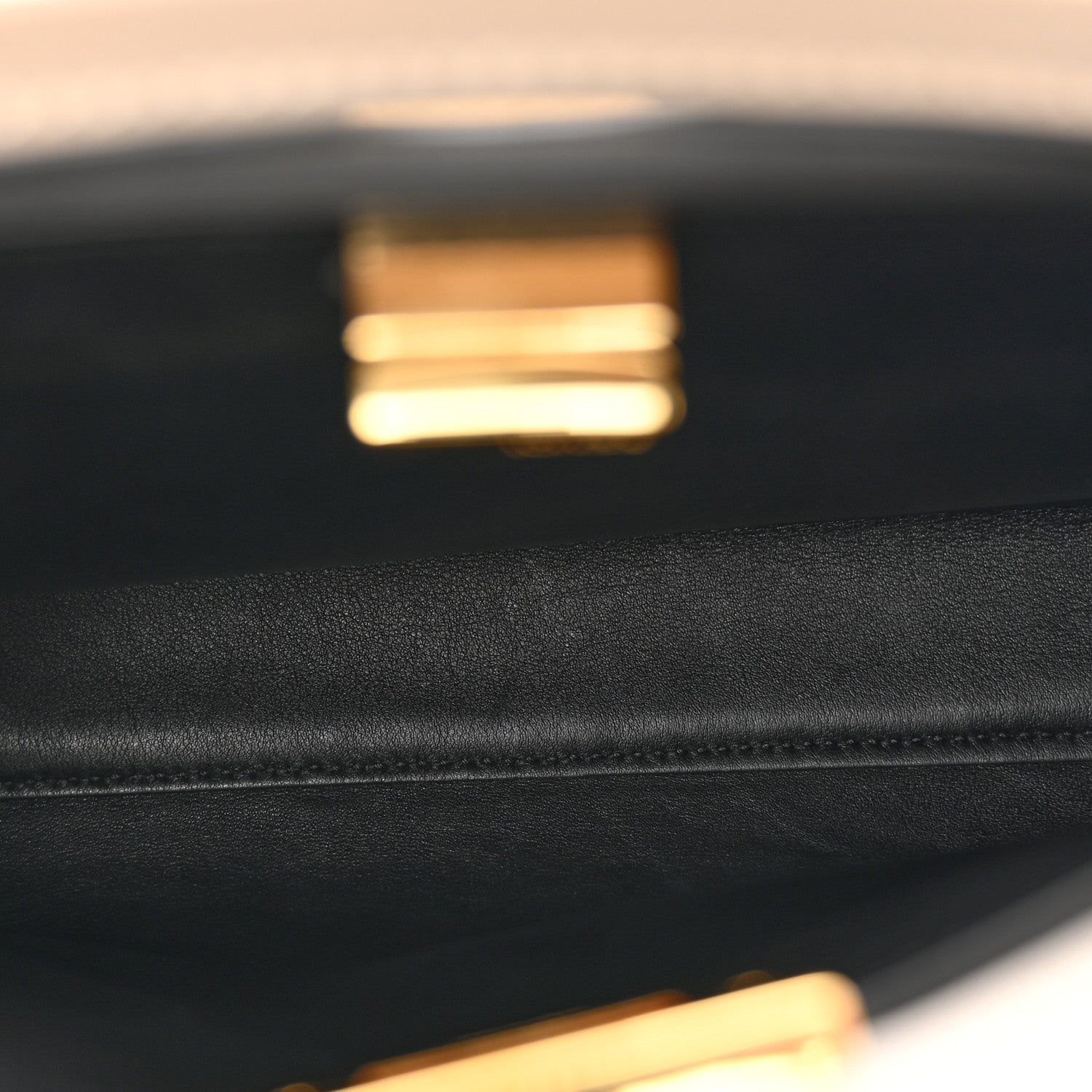 Fendi Vitello Tahiti Burro Medium Peekaboo Iconic Essentially Satchel Tortora Black 7 of 10