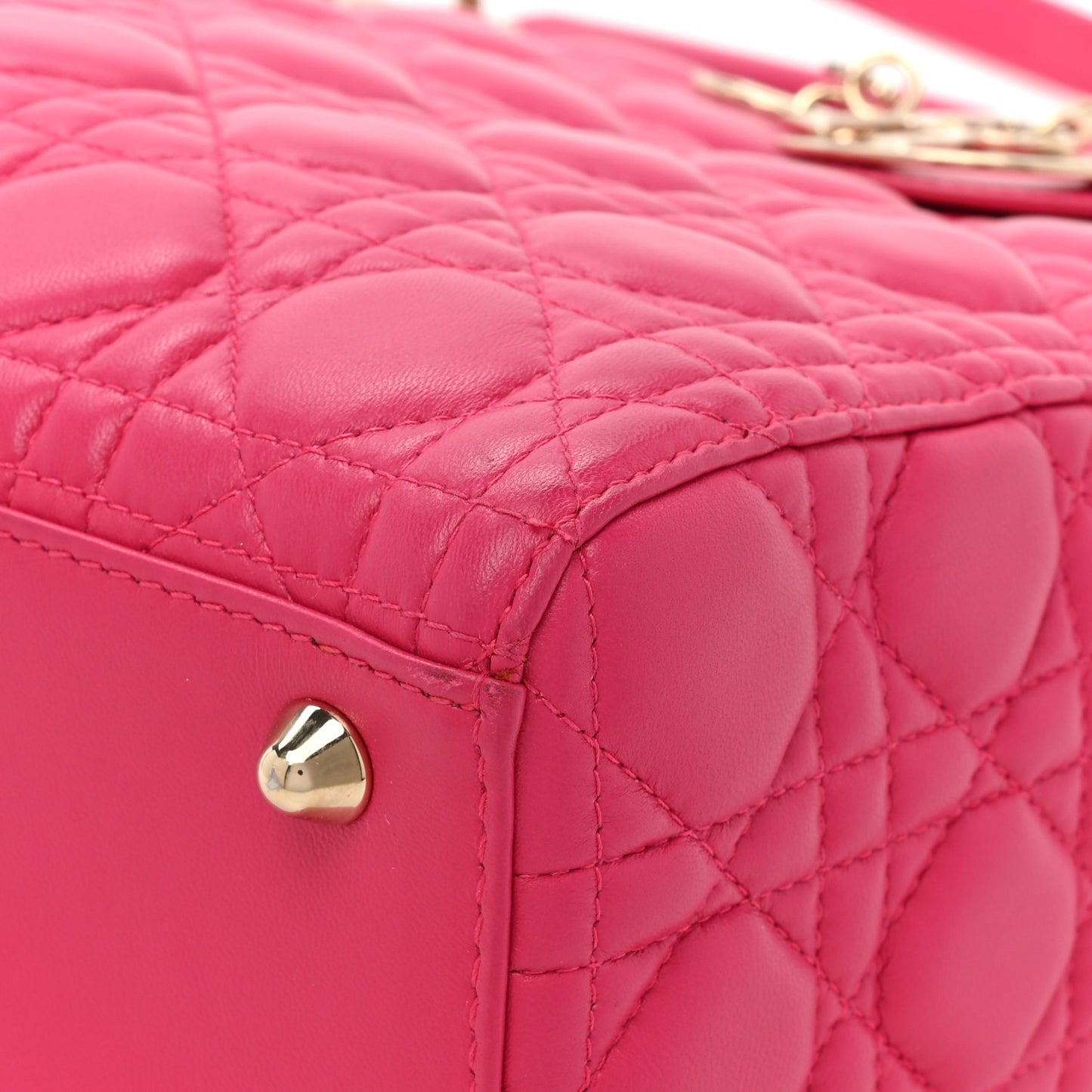 Lambskin Cannage Large Lady Dior Pink