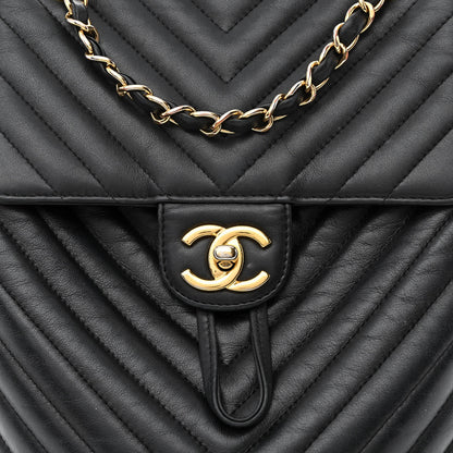 Chanel Calfskin Chevron Quilted Small Urban Spirit Backpack Black 8 of 12